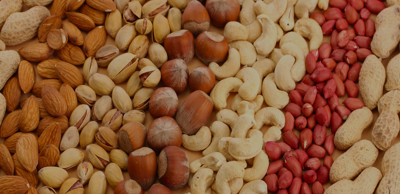 assortment of tasty nuts, close up